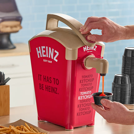 Bình phân phối tương cà Heinz Keystone nhựa đỏ đặt bàn 5,7 lít kèm 2 túi tương cà Heinz