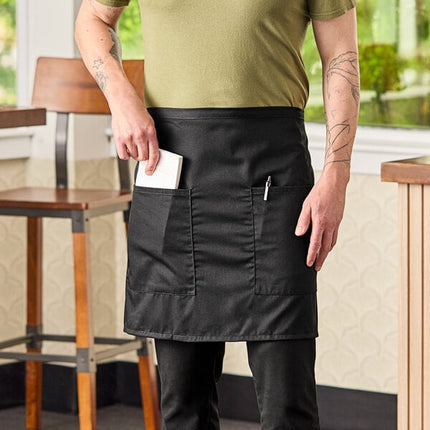 Tạp dề bistro pha polyester-cotton tùy chỉnh được màu đen Mercer Culinary Genesis M61129BK