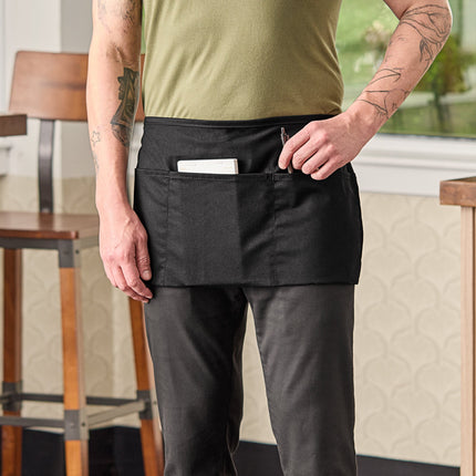 Tạp dề nửa thân vải poly-cotton có thể tùy chỉnh Chef Revival đen, 3 túi