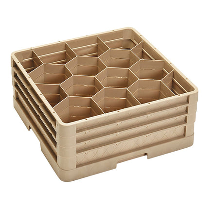 Giá đựng ly 12 ngăn màu be Vollrath Traex® Rack Max CR18JJJ cỡ đầy đủ cao 20 cm kèm 3 ngăn nối