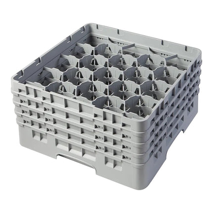 Giá đựng ly 20 ngăn màu xám Cambro Camrack 20S800151 cỡ đầy đủ cao 21,6 cm kèm 4 ngăn nối
