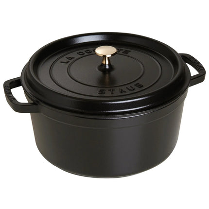 (3 pcs) STAUB | Mini Cocotte Round Enamelled Cast Iron Casserole Dish Set – Ø 100–160 mm – Black
