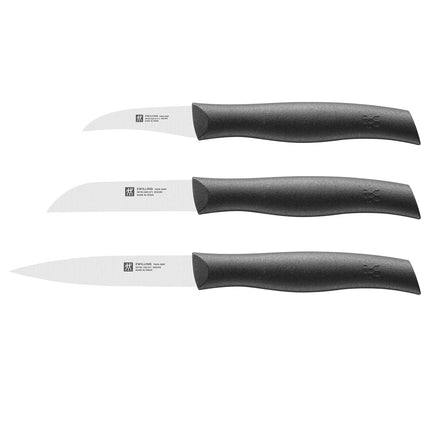 (3 pieces) ZWILLING | Twin Grip Knife Set – Black Handle - FRIODUR® Ice‑Hardened Steel