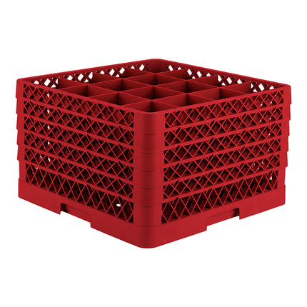 Giá đựng ly 16 ngăn màu đỏ Vollrath Traex® TR8DDDDD cỡ đầy đủ cao 27,9 cm