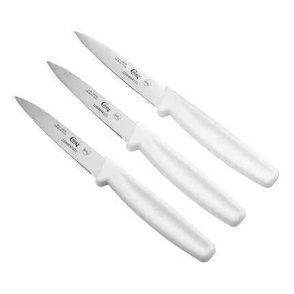 Dao gọt lưỡi trơn Choice 8,3 cm cán trắng - Gói 3 cái