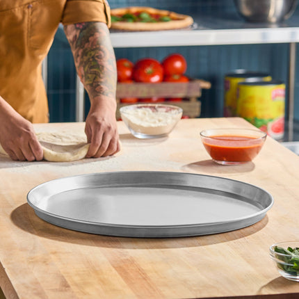 Khay nướng pizza kiểu Mỹ Metalcraft ADEP18 45,7 cm x 2,5 cm tiêu chuẩn Weight nhôm Tapered / Nesting sâu Dish khay nướng