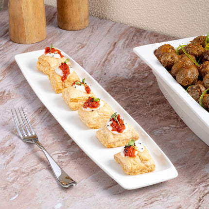 Đĩa sứ chữ nhật Ariane Buffet 44,5 x 10 cm màu ngà - Thùng 6 cái