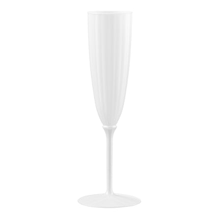 Ly champagne nhựa một mảnh màu trắng Posh Setting 177 ml - Thùng 96 cái