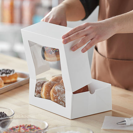 Hộp bánh cửa sổ bật tự động trắng Baker's Lane 23 x 18 x 9 cm, tùy chỉnh - Gói 10 cái