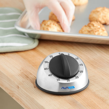 Đồng hồ hẹn giờ nhà bếp cơ bằng thép không gỉ 60 phút AvaTek