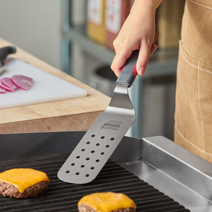 Xẻng lật thép không gỉ chịu nhiệt cao Fourté ThermaGuard cạnh bo tròn đục lỗ, tay cầm nylon 20 x 8 cm