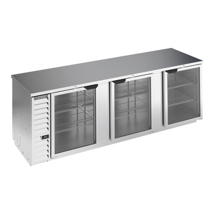 Tủ mát quầy bar cửa kính thép không gỉ Beverage-Air BB94HC-1-FG-S 241 cm, an toàn thực phẩm