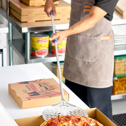 Xẻng pizza GI kim loại Evoluzione 22,9 cm thép không gỉ tròn đục lỗ với 149,9 cm tay cầm IE-23F