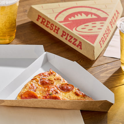 Hộp đựng miếng pizza vỏ sò giấy kraft phủ đất sét Choice - Thùng 400 cái