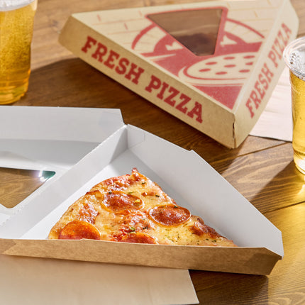 Hộp pizza Choice kraft tráng cao lanh vỏ sò hộp lát pizza có cửa sổ - Thùng 400 cái