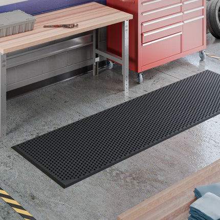 Thảm chống mỏi cao su Lavex hạng nặng 91 x 305 cm màu đen họa tiết kim cương viền vát - dày 1,3 cm