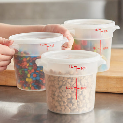 Hộp đựng thực phẩm nhựa PP tròn trong mờ kèm nắp Choice 0,95 lít - Thùng 12 cái
