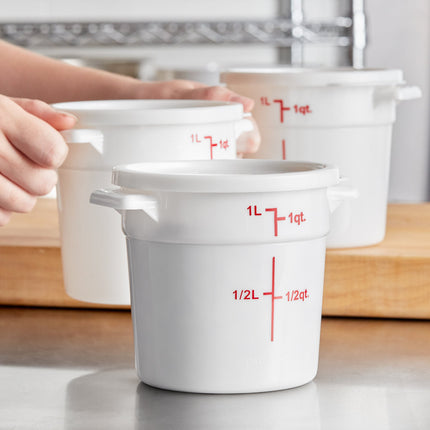 Hộp đựng thực phẩm nhựa PP tròn trắng kèm nắp Choice 0,95 lít - Thùng 12 cái
