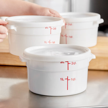 Hộp đựng thực phẩm nhựa PP tròn trắng kèm nắp Choice 1,9 lít - Thùng 12 cái
