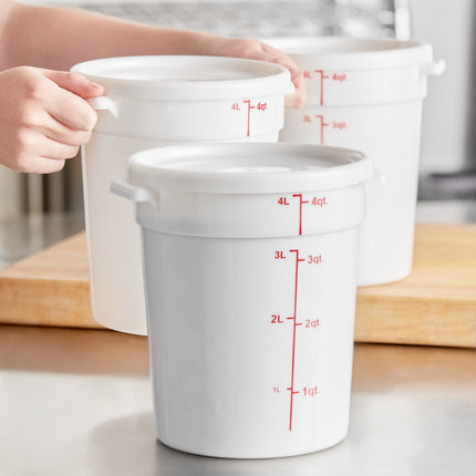 Hộp đựng thực phẩm nhựa PP tròn trắng kèm nắp Choice 3,8 lít - Thùng 12 cái