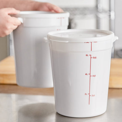 Hộp đựng thực phẩm nhựa PP tròn trắng kèm nắp Choice 7,6 lít - Thùng 12 cái