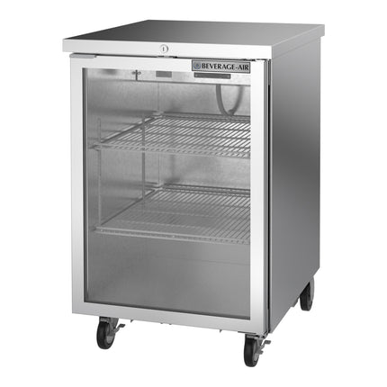 Tủ mát quầy bar cửa kính Beverage-Air BB24HC-1-G-S 61 cm bằng thép không gỉ, cao ngang quầy