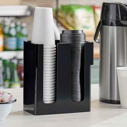 Trụ đựng ly và nắp ly 2 ngăn để bàn Choice màu đen