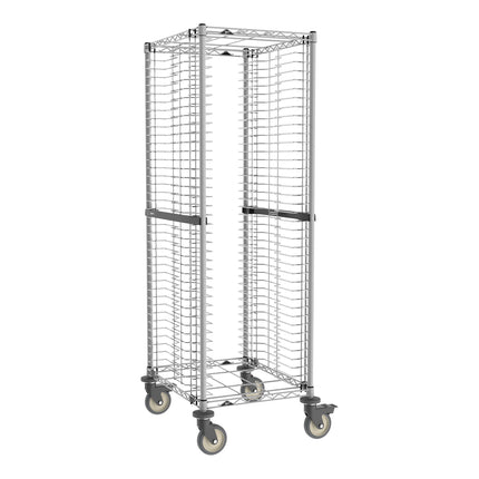 Xe giá đỡ khay bánh Metro RE1K4S Super Erecta phủ epoxy xám 40 khay nạp đầu bánh xe không để lại vết - Chưa lắp ráp
