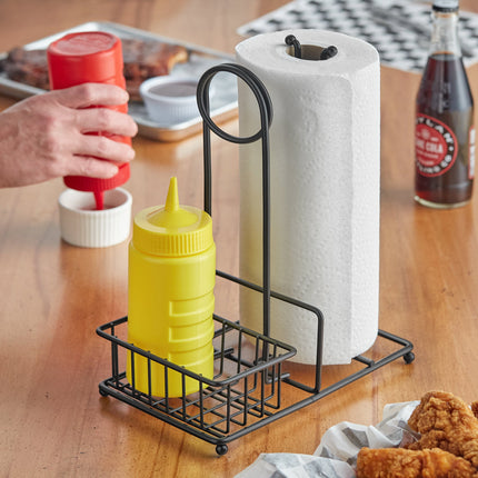 Giá đựng khăn giấy / khay gia vị kim loại sơn tĩnh điện đen TableCraft 25 x 15 x 31 cm - Thùng 6 cái