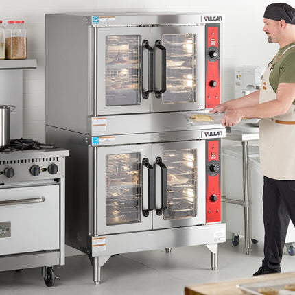 Lò nướng công nghiệp Vulcan VC44GD-NAT Natural Gas kép Deck cỡ đầy đủ Gas lò nướng đối lưu Solid State Controls - 100,00