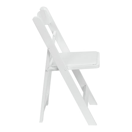 Ghế gấp gỗ màu trắng đệm vinyl trắng Flash Furniture Hercules - Thùng 2 cái