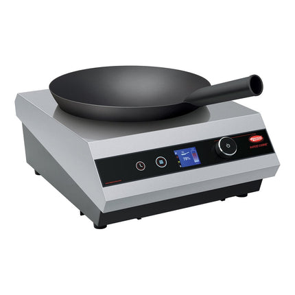 Bếp wok từ để bàn Hatco IRNG-WOKC-18 kèm chảo thép carbon và phích cắm 5-15P - 120V, 1.800W