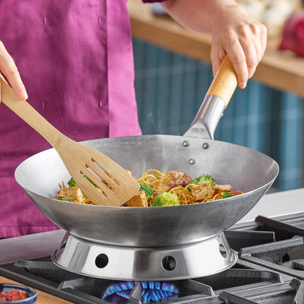 Chảo wok kiểu Quảng Đông thép carbon tay cầm gỗ Emperor's Select 36 cm