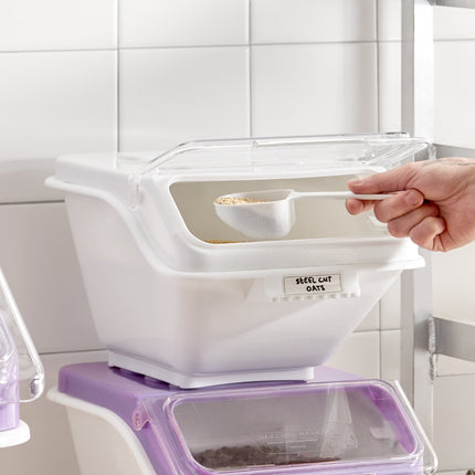 Thùng đựng nguyên liệu để kệ Baker's Lane 10 lít / 40 cup nắp lật kèm nhãn và muỗng