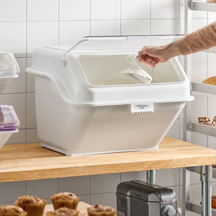 Thùng đựng nguyên liệu để kệ Baker's Lane 48 lít / 200 cup nắp lật kèm nhãn và muỗng