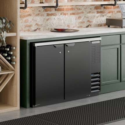 Tủ mát quầy bar cửa đặc đen cao ngang quầy Beverage-Air BB48HC-1-B-27 122 cm