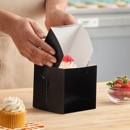 Hộp cupcake/bánh ngọt màu đen Baker's Lane 10 x 10 x 10 cm - Bó 100 cái