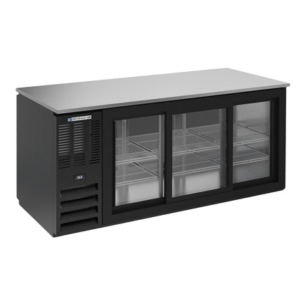 Tủ mát quầy bar cửa lùa kính xuyên suốt đen Beverage-Air BBN72HC-GS-PT-B-ALT 183 cm