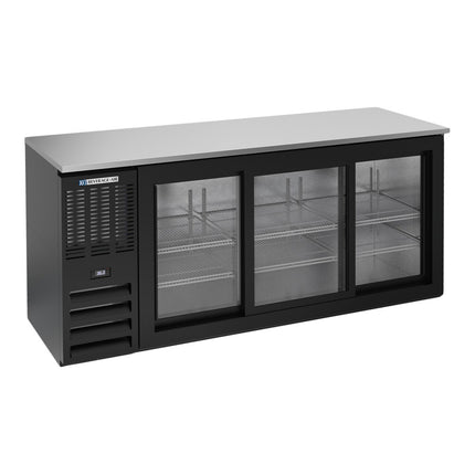Tủ mát quầy bar cửa kính trượt Beverage-Air BBN72HC-GS-B-ALT màu đen 183 cm độ sâu nông