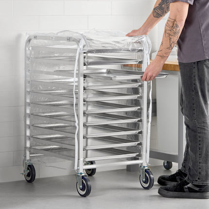 Xe giá đỡ khay bánh Regency 10 khay nạp đầu chiều cao nửa kèm vỏ bọc và 12 khay - Chưa lắp ráp