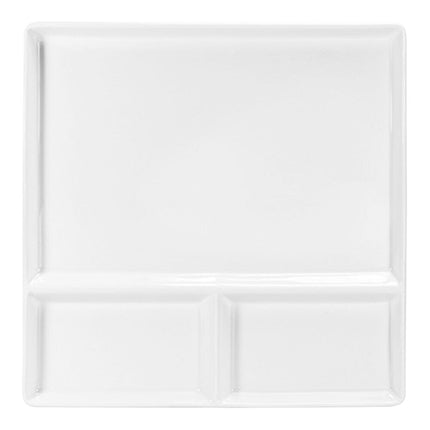 Đĩa sứ vuông 3 ngăn trắng sáng Front of the House Mod 27 cm - Thùng 4 cái