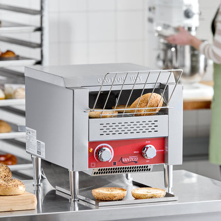 Máy nướng bánh mì công nghiệp Avantco T140 công nghiệp 25,4 cm Wide Conveyor Toaster 7,6 cm Opening - 120V, 1750W - 300
