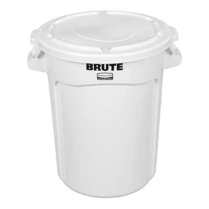 Thùng đựng nguyên liệu tròn Rubbermaid® BRUTE 121 lít / 510 cup màu trắng kèm nắp