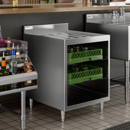 Tủ để giá ly quầy bar thép không gỉ mặt gợn sóng Regency 58 x 61 cm