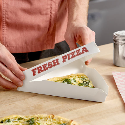 Hộp đựng miếng pizza dạng vỏ sò phủ cao lanh Choice - Màu trắng, Thùng 400 cái