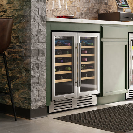 Tủ bảo quản rượu vang cửa kính AvaValley WBRC-32-DZ 2 khoang, 2 vùng nhiệt độ