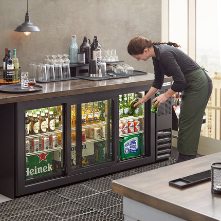 Tủ mát quầy bar cửa kính trượt màu đen Beverage-Air BB72HC-1-GS-B 183 cm
