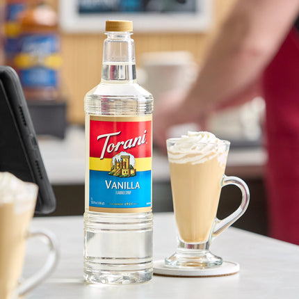 Siro tạo hương vani Torani chai nhựa 1 lít - Thùng 6 chai