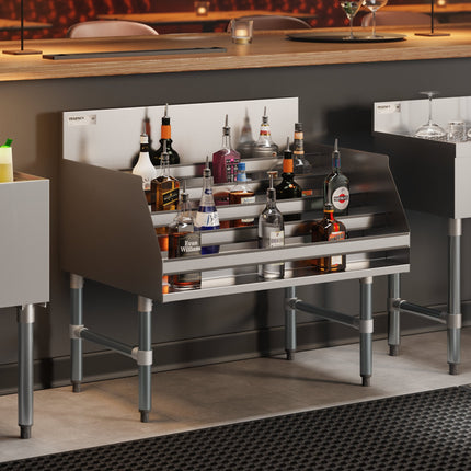 Giá trưng bày rượu inox Regency 91 cm năm tầng - Sâu 58 cm