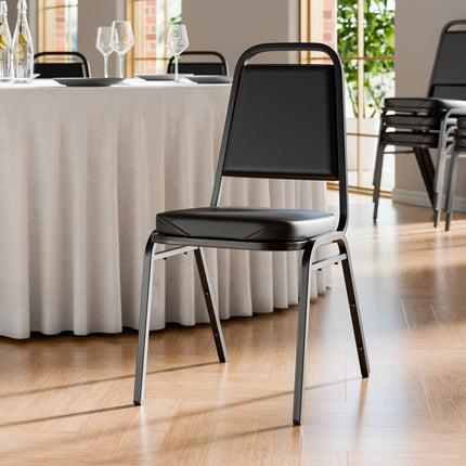 Ghế xếp chồng đệm 5 cm màu đen Lancaster Table & Seating